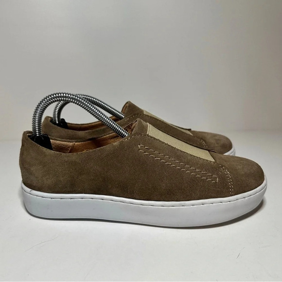 Garnet Hill Size 36 (US-6) Green Suede Leather Zora Slip On Sneakers (250 Box 29 - Picture 1 of 9